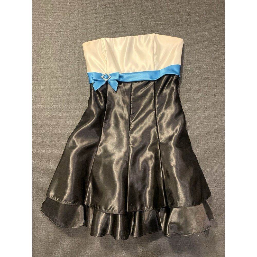 Vintage Jessica McClintock for Gunne Sax Satin Strapless Mini Dress Sz‎ 9